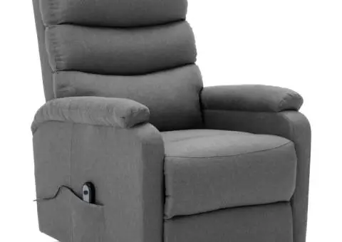 Fotoliu cu ridicare, gri deschis, textil - 2/5