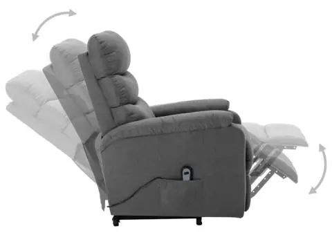 Fotoliu cu ridicare, gri deschis, textil - 4/5