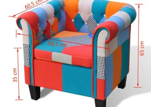 Fotoliu cu model Patchwork, material textil - 5/5