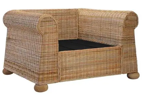 Fotoliu cu perne, culoare naturală, ratan - 2/5