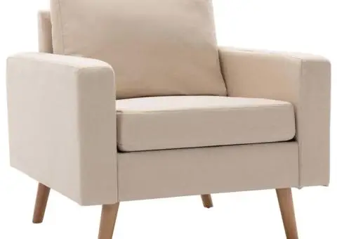 Fotoliu, crem, material textil - 2/5