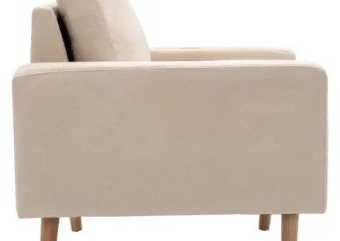 Fotoliu, crem, material textil - 4/5