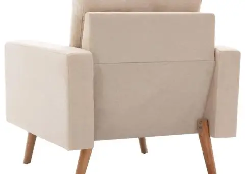 Fotoliu, crem, material textil - 5/5