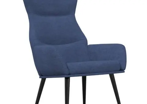 Scaun de relaxare, albastru, material textil - 2/5