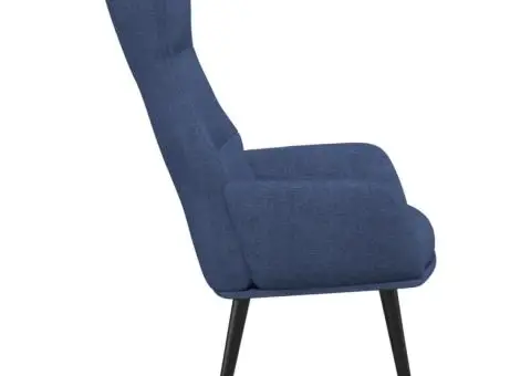 Scaun de relaxare, albastru, material textil - 4/5