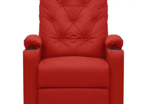 Fotoliu rabatabil, roșu vin, piele ecologică - 2/5