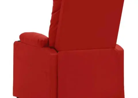 Fotoliu rabatabil, roșu vin, piele ecologică - 4/5