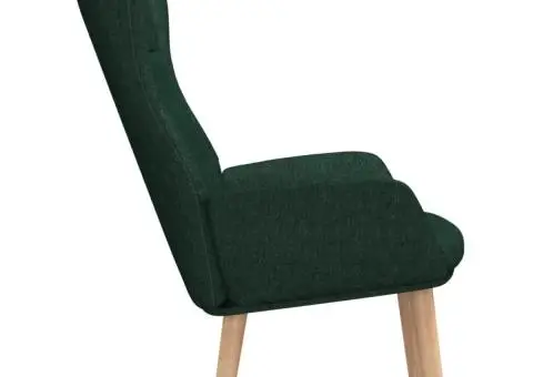 Scaun de relaxare, verde închis, material textil - 4/5