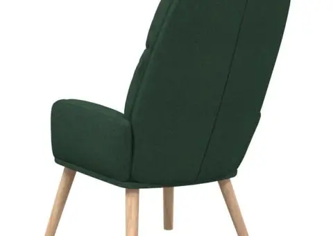 Scaun de relaxare, verde închis, material textil - 4/5