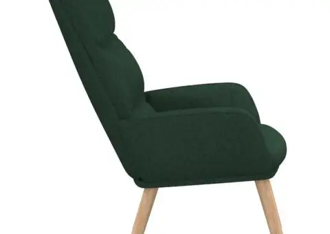 Scaun de relaxare, verde închis, material textil - 5/5