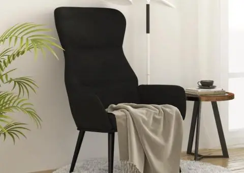 Scaun de relaxare, negru, material textil - 1/5