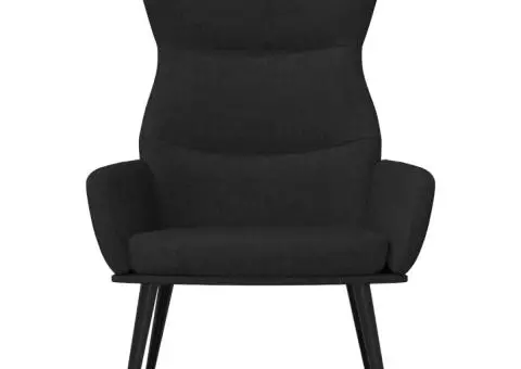 Scaun de relaxare, negru, material textil - 3/5