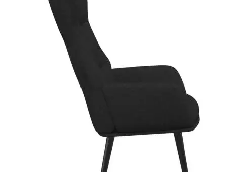 Scaun de relaxare, negru, material textil - 4/5