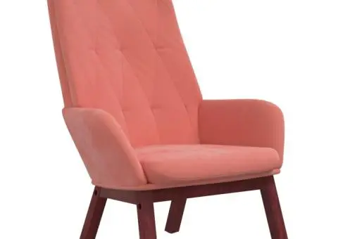 Scaun de relaxare, roz, catifea - 2/5