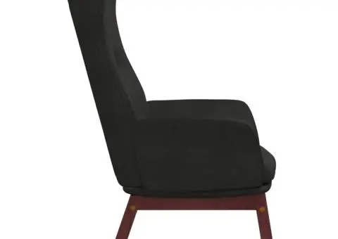 Scaun de relaxare, negru, material textil - 4/5