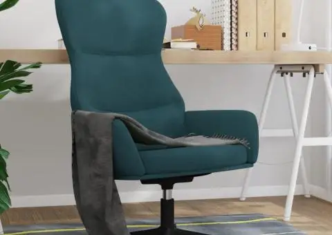 Scaun de relaxare, albastru, catifea - 1/5
