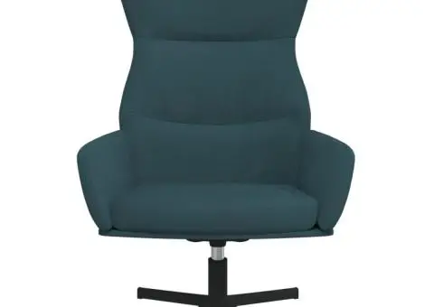 Scaun de relaxare, albastru, catifea - 3/5