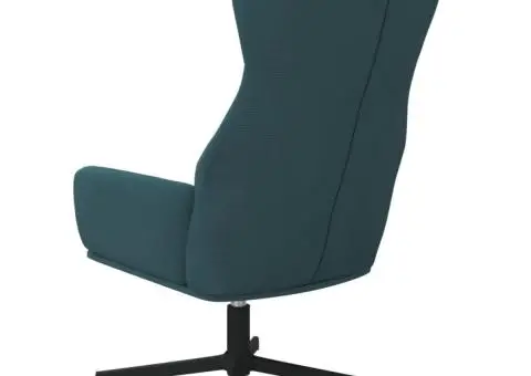 Scaun de relaxare, albastru, catifea - 5/5