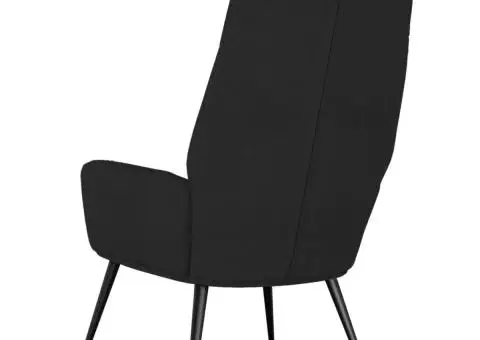 Scaun de relaxare, negru, piele întoarsă ecologică - 5/5