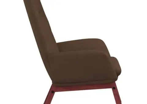 Scaun de relaxare, maro, material textil - 4/5