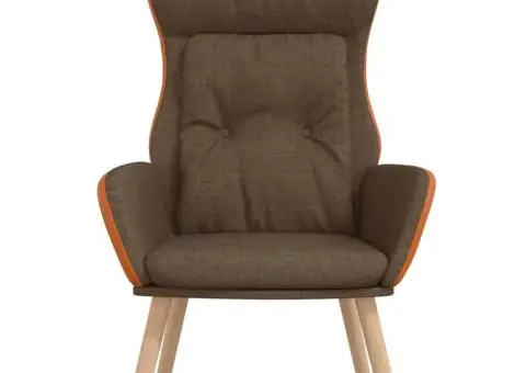 Scaun de relaxare, maro, catifea și PVC - 3/5