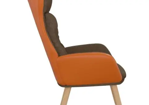 Scaun de relaxare, maro, catifea și PVC - 4/5