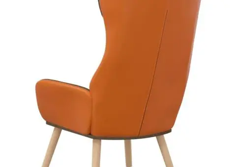 Scaun de relaxare, maro, catifea și PVC - 5/5