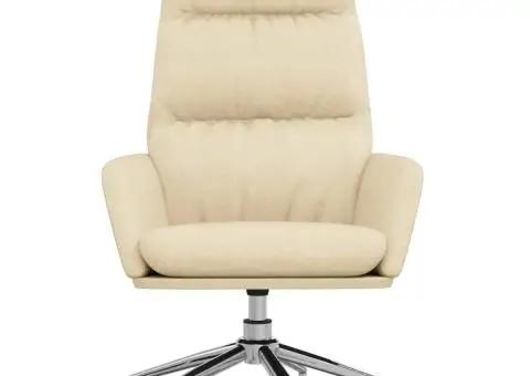 Scaun de relaxare, crem, material textil - 3/5