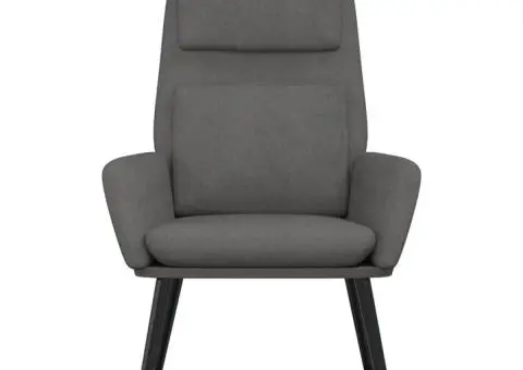 Scaun de relaxare, gri deschis, material textil - 3/5