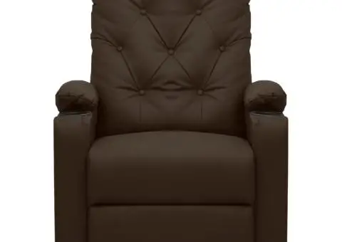 Fotoliu rabatabil, maro, piele ecologică - 2/5