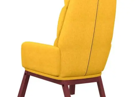 Scaun de relaxare, galben muștar, material textil - 5/5