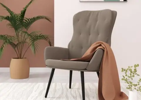 Scaun de relaxare, gri deschis, catifea - 1/5