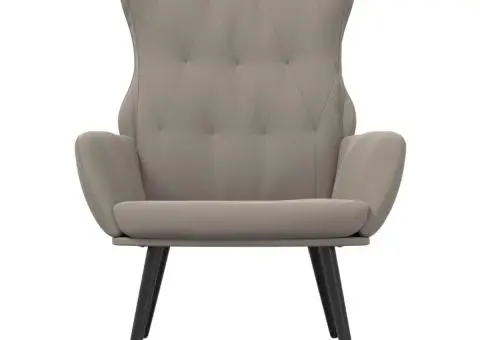 Scaun de relaxare, gri deschis, catifea - 3/5