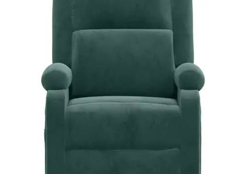 Fotoliu rabatabil, verde închis, catifea - 3/5