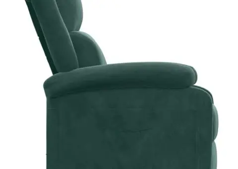 Fotoliu rabatabil, verde închis, catifea - 4/5