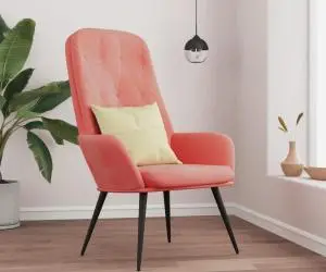 vidaXL Scaun de relaxare, roz, catifea