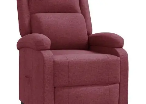 Fotoliu rabatabil, roșu vin, material textil - 2/5