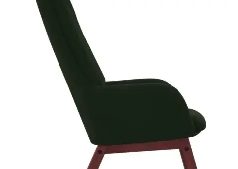 Scaun de relaxare, verde închis, catifea - 4/5