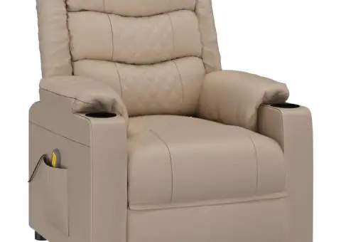 Fotoliu rabatabil, cappuccino, piele ecologică - 2/5