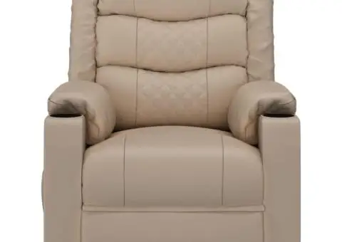 Fotoliu rabatabil, cappuccino, piele ecologică - 3/5