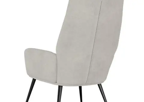 Fotoliu rabatabil, gri deschis, piele întoarsă artificială - 5/5