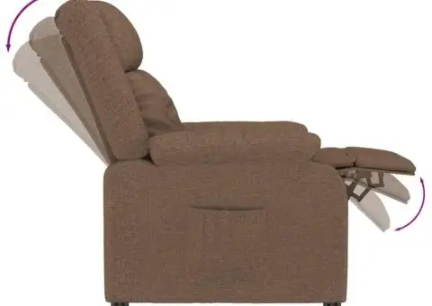 Fotoliu rabatabil, maro, material textil - 5/5