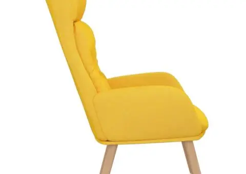 Scaun de relaxare, galben muștar, material textil - 4/5