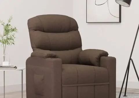 Fotoliu rabatabil, maro, material textil - 1/5