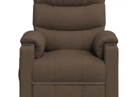 Fotoliu rabatabil, maro, material textil - 3/5