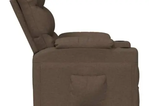 Fotoliu rabatabil, maro, material textil - 4/5