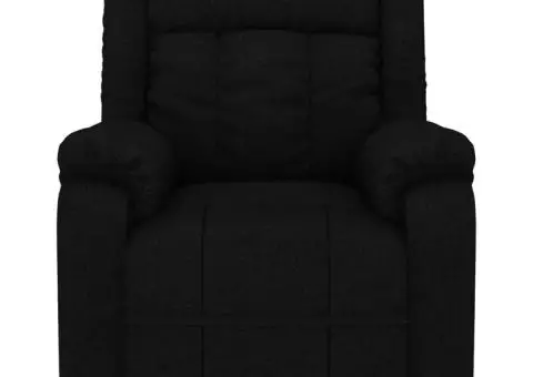 Fotoliu rabatabil, negru, material textil - 3/5