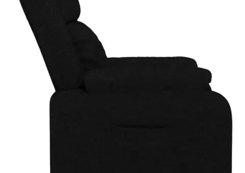 Fotoliu rabatabil, negru, material textil - 4/5