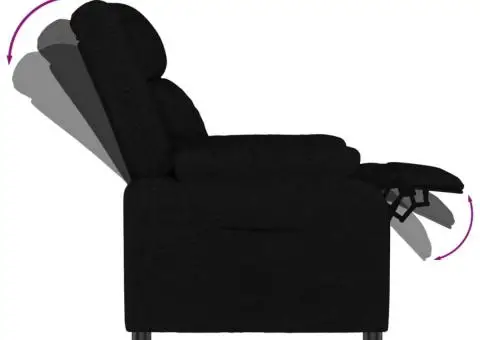 Fotoliu rabatabil, negru, material textil - 5/5