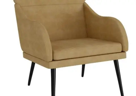 Fotoliu, maro, 63x76x80 cm, catifea - 2/5